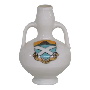 Wh Goss England Porcelain Scotland Crest Miniature Model of Ancient Vase