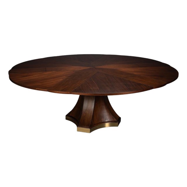Large Art Deco Style Walnut Dining Table For Sale