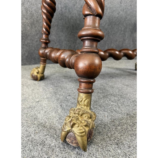 19th Century Heavily Carved Table With Massive Ball & Claw Feet For Sale - Image 9 of 12