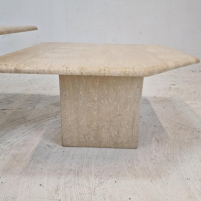 Italian Travertine Coffee Tables, 1980s, Set of 3 For Sale - Image 12 of 14