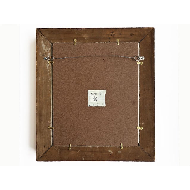 “Rodeo” Black Abstract Art in Antique Frame, Transitional Living Room Art by JTS For Sale - Image 11 of 11