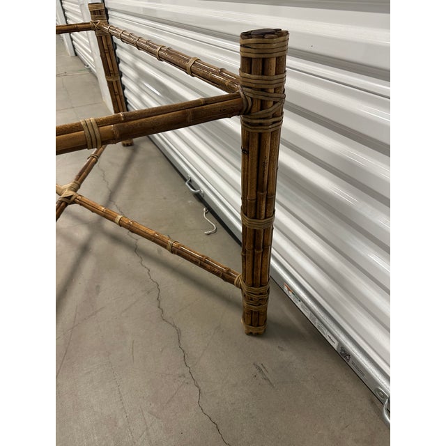 1990s Attributed to McGuire Organic Modern Rectangular Dining Table Base For Sale - Image 10 of 11