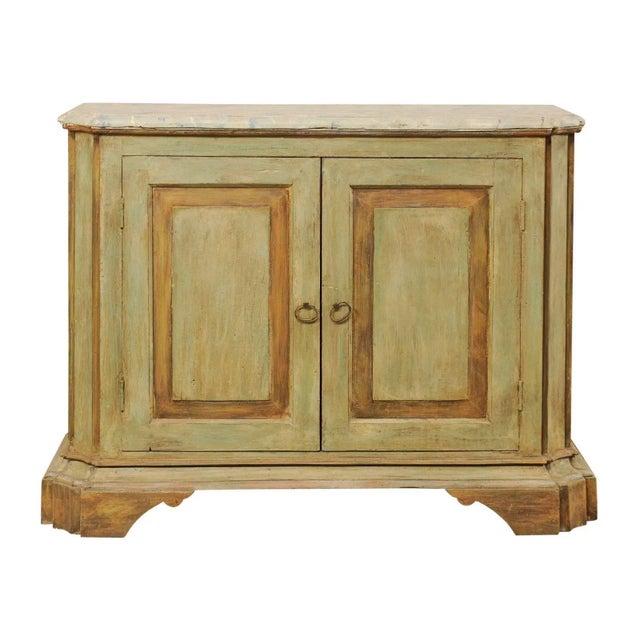 Vintage Italian Style Two-Door Painted Wood Buffet For Sale - Image 10 of 10