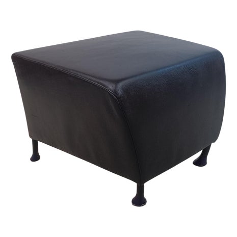 Windy Ottoman in Black Leather by Gijs Papavoine for Montis, 1990s For Sale