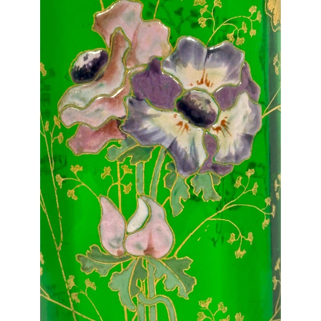 Rococo Legras Mont Joye Enameled Art Glass Vase c. 1900 For Sale - Image 3 of 10