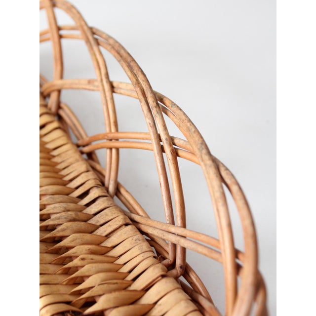Vintage French Country Wicker Bread Basket With Open Weave For Sale - Image 13 of 15