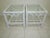 Coastal Bamboo Rattan White Coffee Table With Two End Table Glass Top Set of 3 For Sale - Image 10 of 12