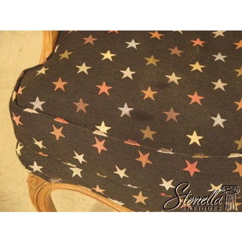 Brown Pair French Louis XIV Fauteuil Open Arm Chairs For Sale - Image 8 of 9