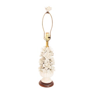 Porcelain Lamp With Floral Pattern For Sale