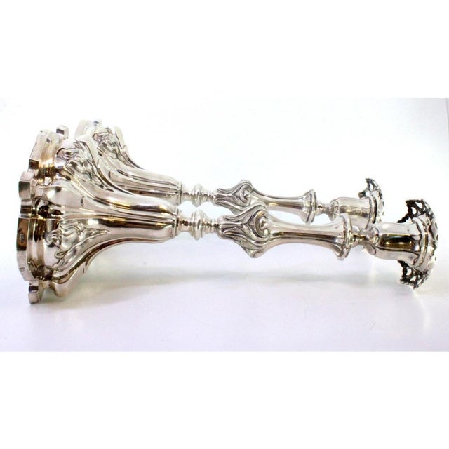 Silver Candlesticks with Stems Revealed with Palms, Set of 2 For Sale - Image 6 of 9