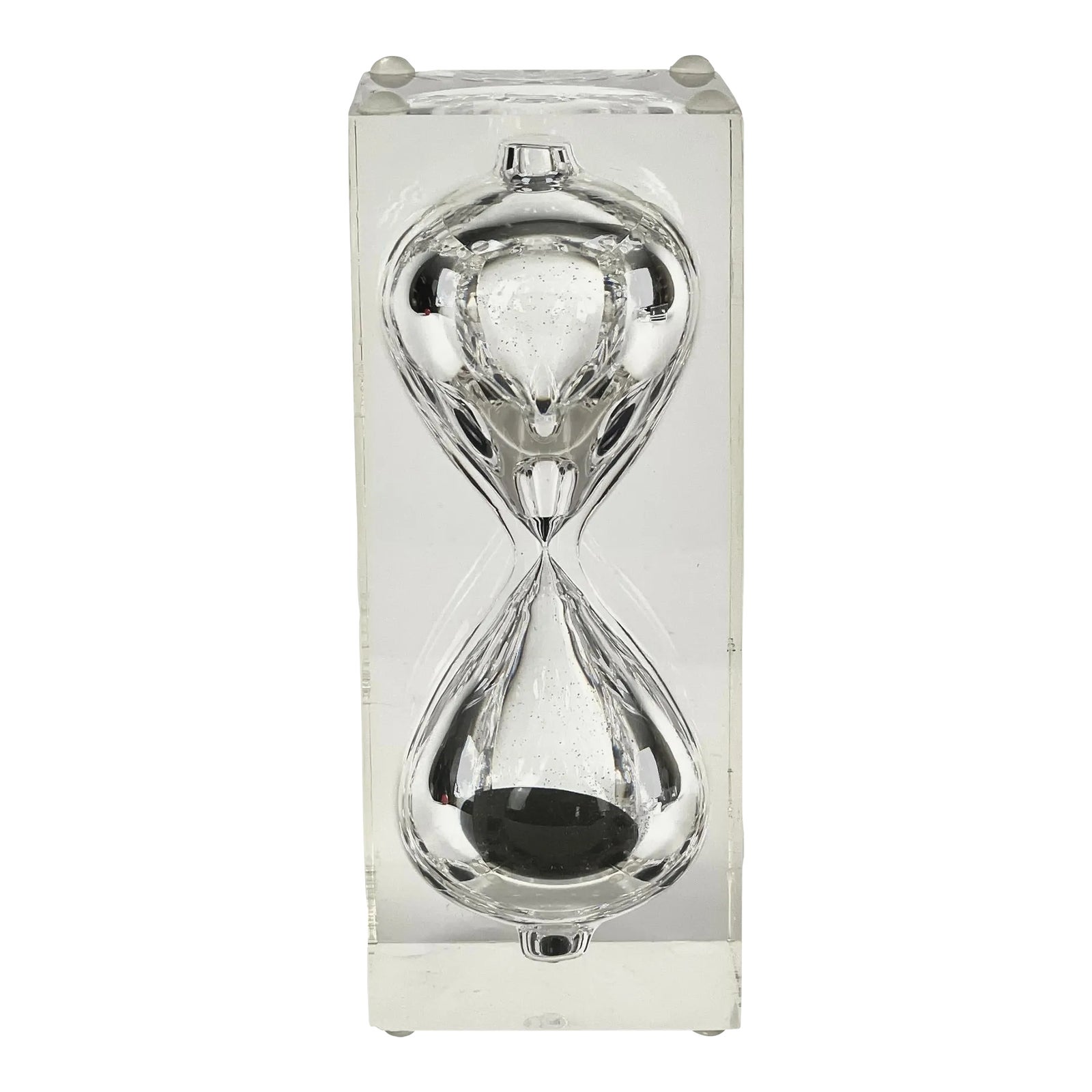 1970's Floating Hourglass in Lucite Sculpture Attributed To Pierre ...