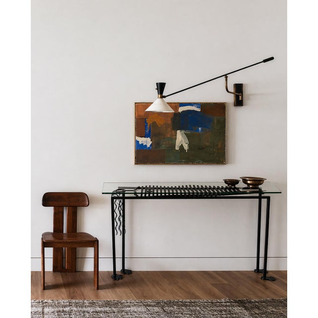 Postmodern 1980s Sculptural Anthropomorphic Iron Lady Console Table For Sale - Image 3 of 10