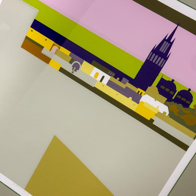 1980’s Modern Abstract Serigraph Imp Print Titled Distant Land New Skies #19/150 Signed by Janice Wetzel For Sale - Image 4 of 12