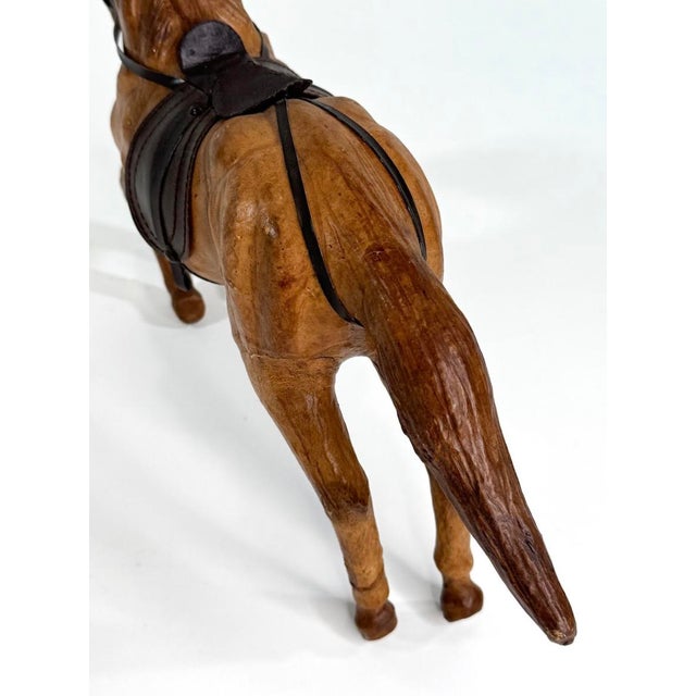 Handmade Vintage Leather Horse For Sale - Image 4 of 5