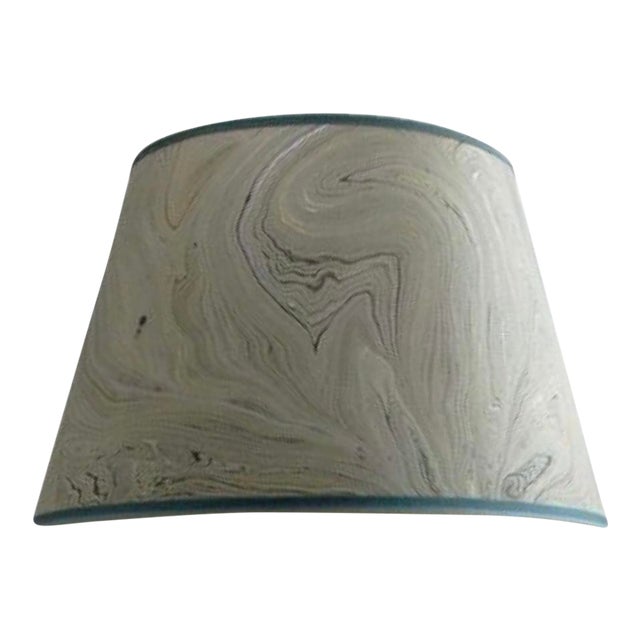Grey, Gold and Silver Marbled Paper Lampshade - 9” x 16” x 11” For Sale
