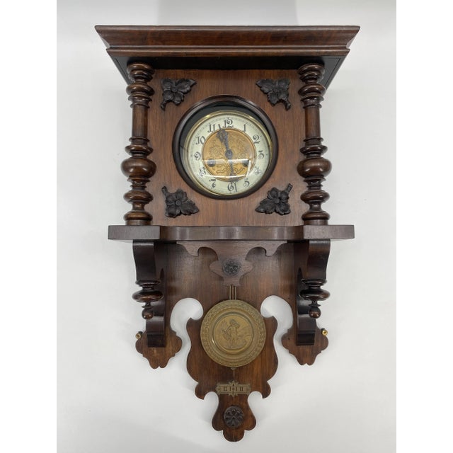 Antique German Wall Clock, 1890 For Sale - Image 13 of 13
