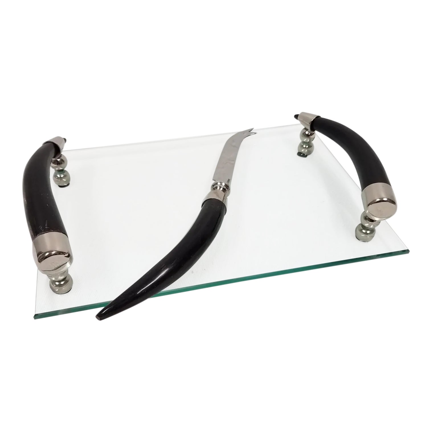 Curved Handle Serving Tray & Knife a Pair Chairish