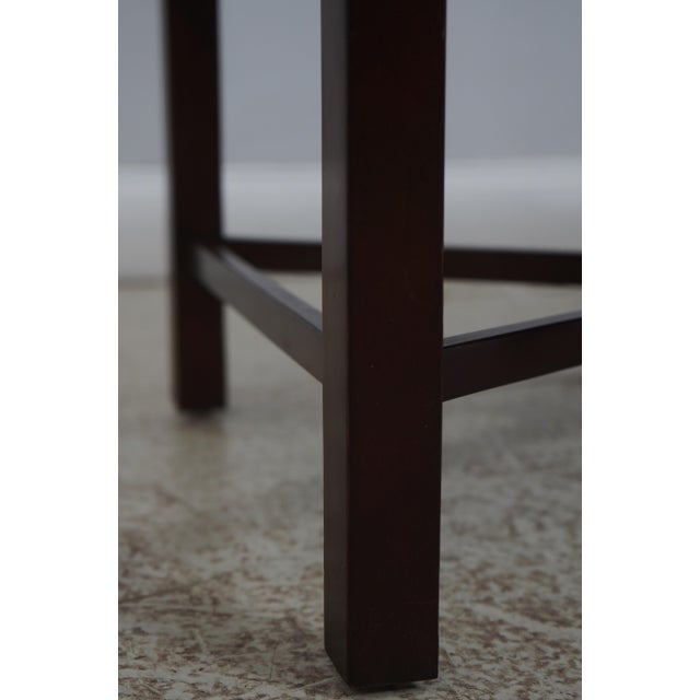 Baker Mahogany Leather Chippendale Window Bench For Sale - Image 9 of 17