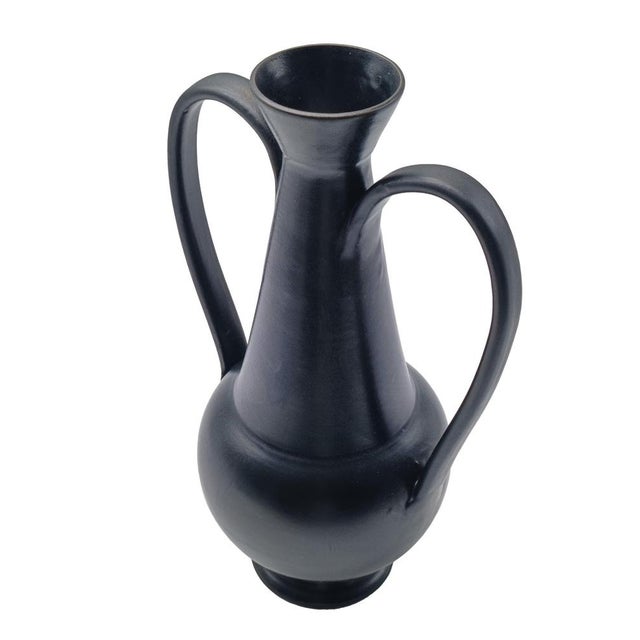 Gio Ponti Black Bucchero Ceramic Jug by Gio Ponti for Costantino, Italy, 1998 For Sale - Image 4 of 8