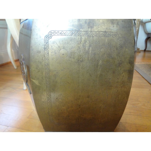 1960s Hollywood Regency Brass Garden Seat or Table For Sale - Image 5 of 10
