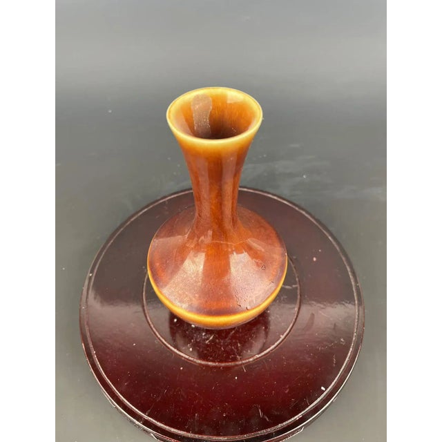 Vintage Chinese Porcelain Qing Dynasty Yongzheng Marked Flambé Glaze Porcelain Vase, Kiln Variation Glaze Ceramic Bottle For Sale - Image 4 of 5