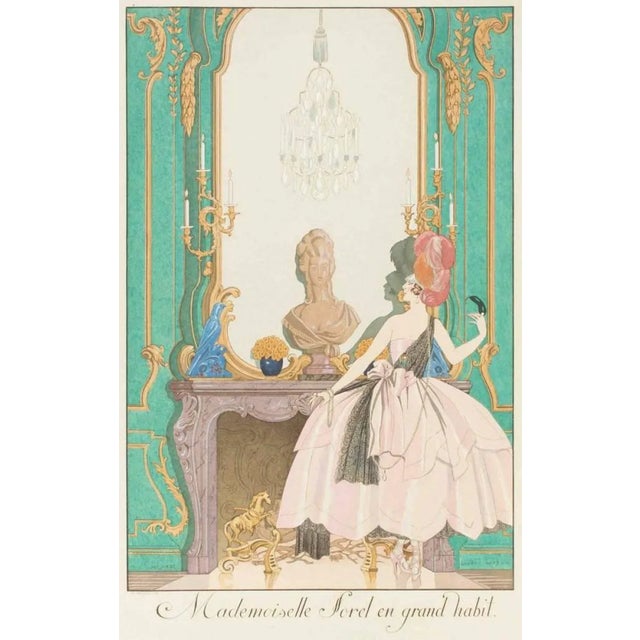 Mademoiselle Sorel en grand habit - Original Pochoir by Georges Barbier - 1920 1920 For Sale