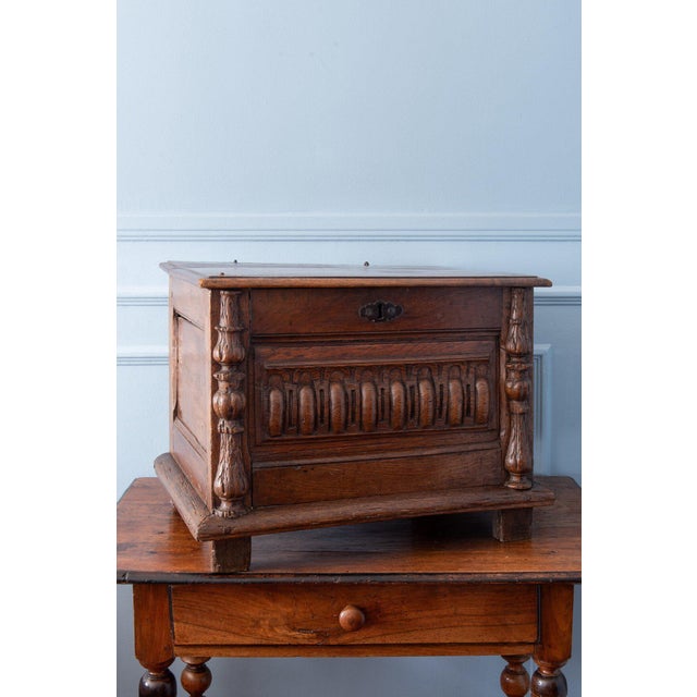 French Renaissance Chest in Carved Oak, 1600s For Sale - Image 4 of 14