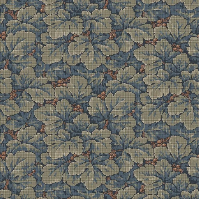 SAMPLE - Boråstapeter Waldemar Wallpaper In Blue And Green For Sale