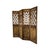 Large Antique Asian Carved Elm Four Panel Folding Screen Room Divider For Sale - Image 4 of 18