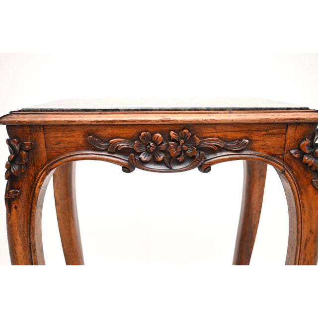 Antique Side Table with Carved Marble Top, 1840 For Sale - Image 10 of 11