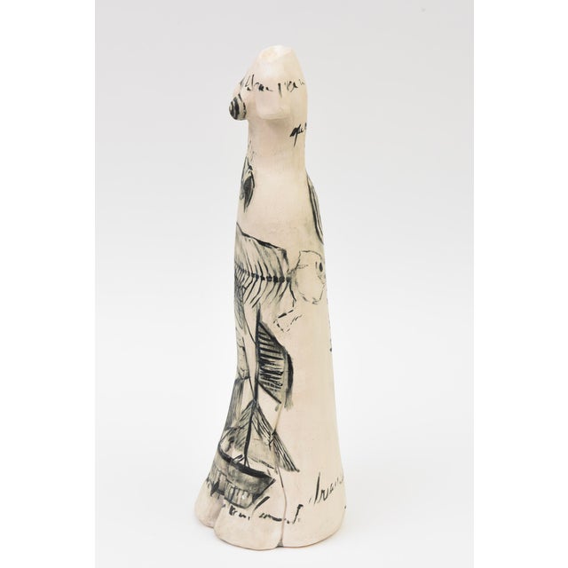 Off-white Vintage 1980's Abstract Female Ceramic Torso Sculpture For Sale - Image 8 of 11