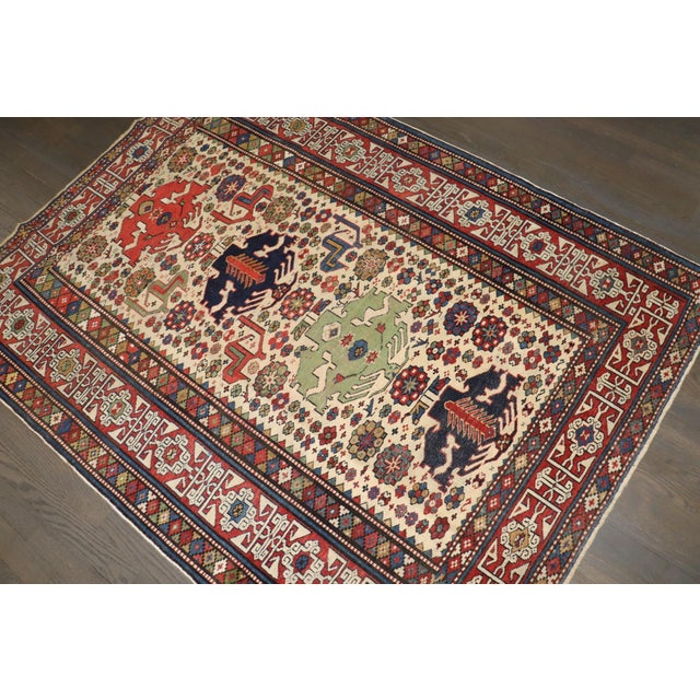 Asian Ivory 19th Century Caucasian Rug no. j5245 For Sale - Image 3 of 5