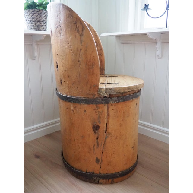 Boho Chic Scandinavian Swedish Pine Stump Chair, 1890s For Sale - Image 3 of 14
