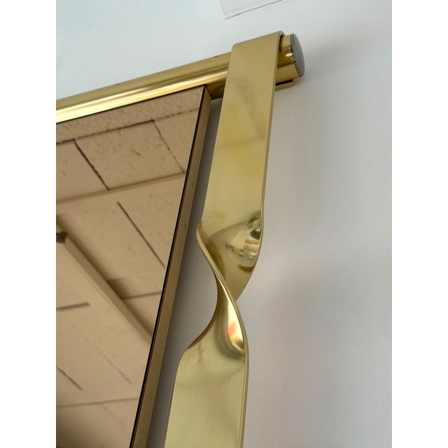Metal Brass Mirror Pink Copper Glass by Luciano Frigerio, Italy, 1970s For Sale - Image 7 of 13