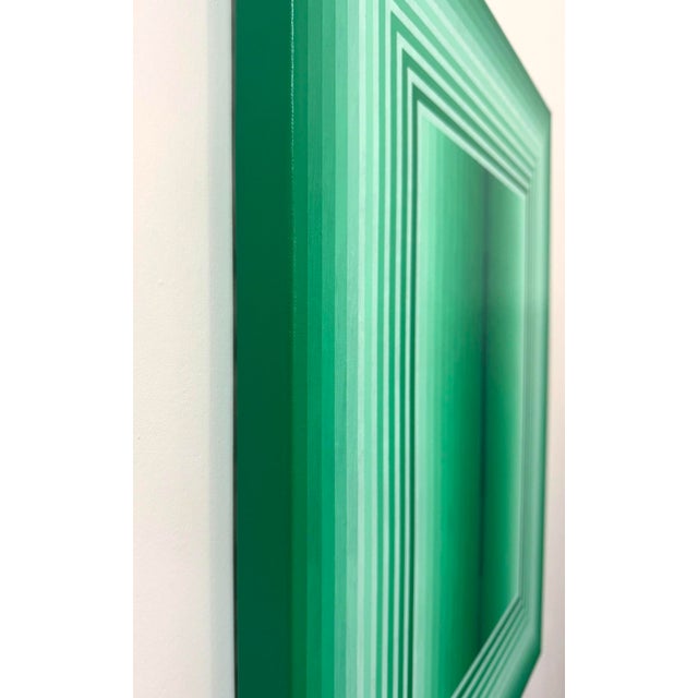 2020s Contemporary Abstract Acrylic on Canvas "Extended Light (Emerald)" by Andy Harwood For Sale - Image 5 of 7