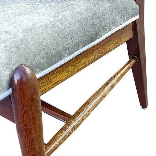 1960s Mid-Century Modern Brown Saltman Velvet Side Chair For Sale - Image 5 of 7