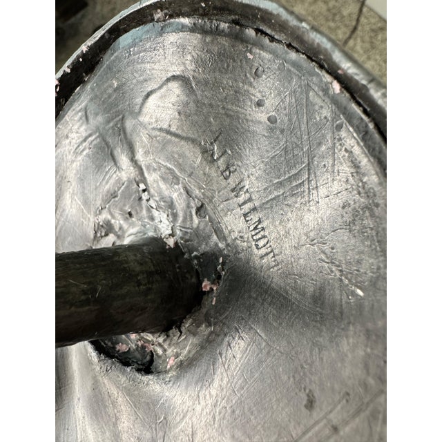 Metal Late 19th Century Pair of Monumental Pewter Candlesticks With Eye of Providence Motif, 26” For Sale - Image 7 of 12