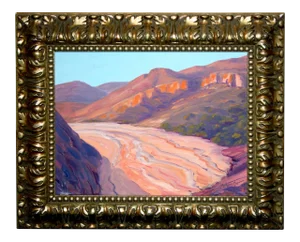 "Red Rocks Utah" Contemporary Landscape Oil Painting by Mike Wright, Framed