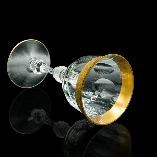 1920s Pair of Antique Art Deco French Glass Celebratory Port Glasses For Sale - Image 12 of 13