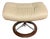 Ekornes Stressless Leather Ottoman With Signature Base For Sale