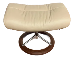 Ekornes Stressless Leather Ottoman With Signature Base