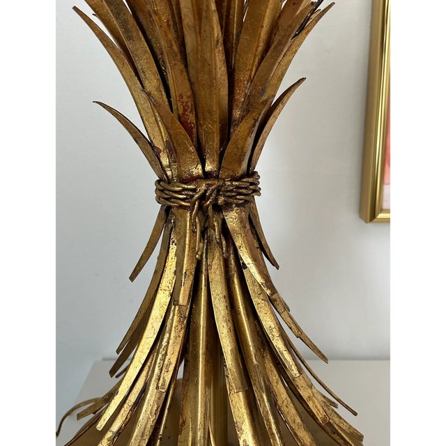 Mid-Century Italian Sheaf of Wheat Gilt Table Lamp by the Marbro Lamp Co For Sale In San Francisco - Image 6 of 13