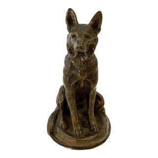 French Bronze Dog Car Mascot Emile Bregeon 1920’s For Sale