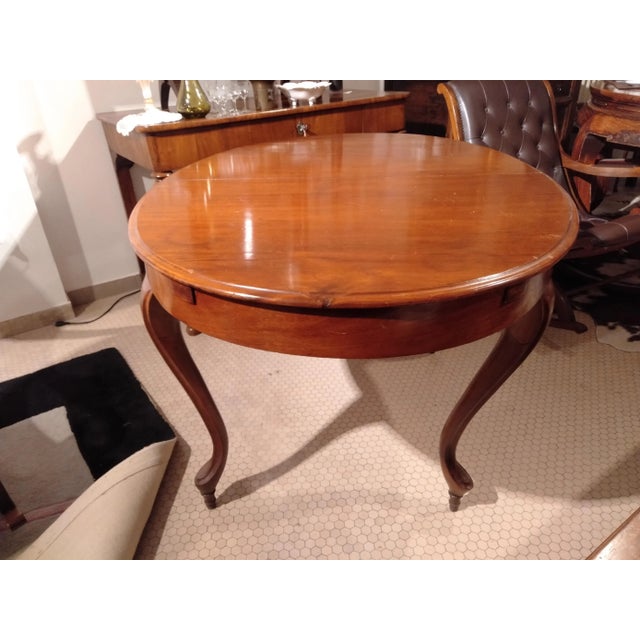 Extendable Oval Table in Mahogany with Legs in Cabriolè by Luigi Filippo For Sale - Image 5 of 11