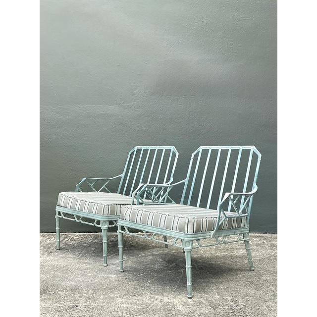 Vintage Cast Aluminum “Calcutta” Lounge Chairs - A Pair For Sale In West Palm - Image 6 of 10