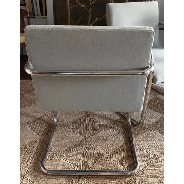 Mid Century Knoll International Brno Tubular Chrome Cantilever Chairs - Signed and Dated 1979 For Sale In New York - Image 6 of 17