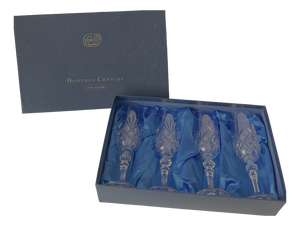Vintage Crystal Champagne Flutes from Bohemia, 1990s, Set of 4