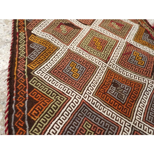 Antique Turkish Flatweave Kilim Pair of Pillowcases For Sale - Image 11 of 16