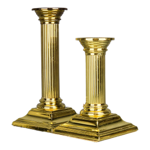 Mid 20th Century Baldwin Smithsonian Fluted Column Candlestick Holders- a Pair