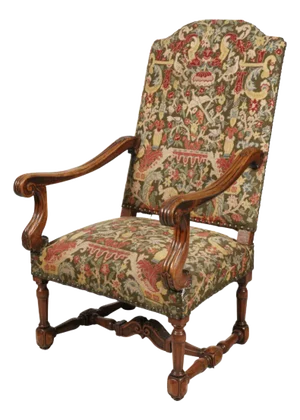 Late 19th Century Needlepoint-Upholstered Walnut Hall Chair